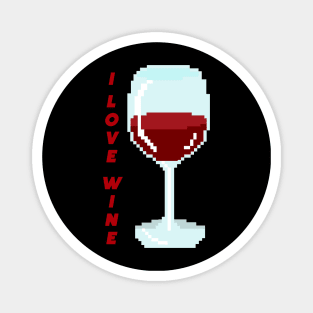 RED WINE - pixelart Magnet